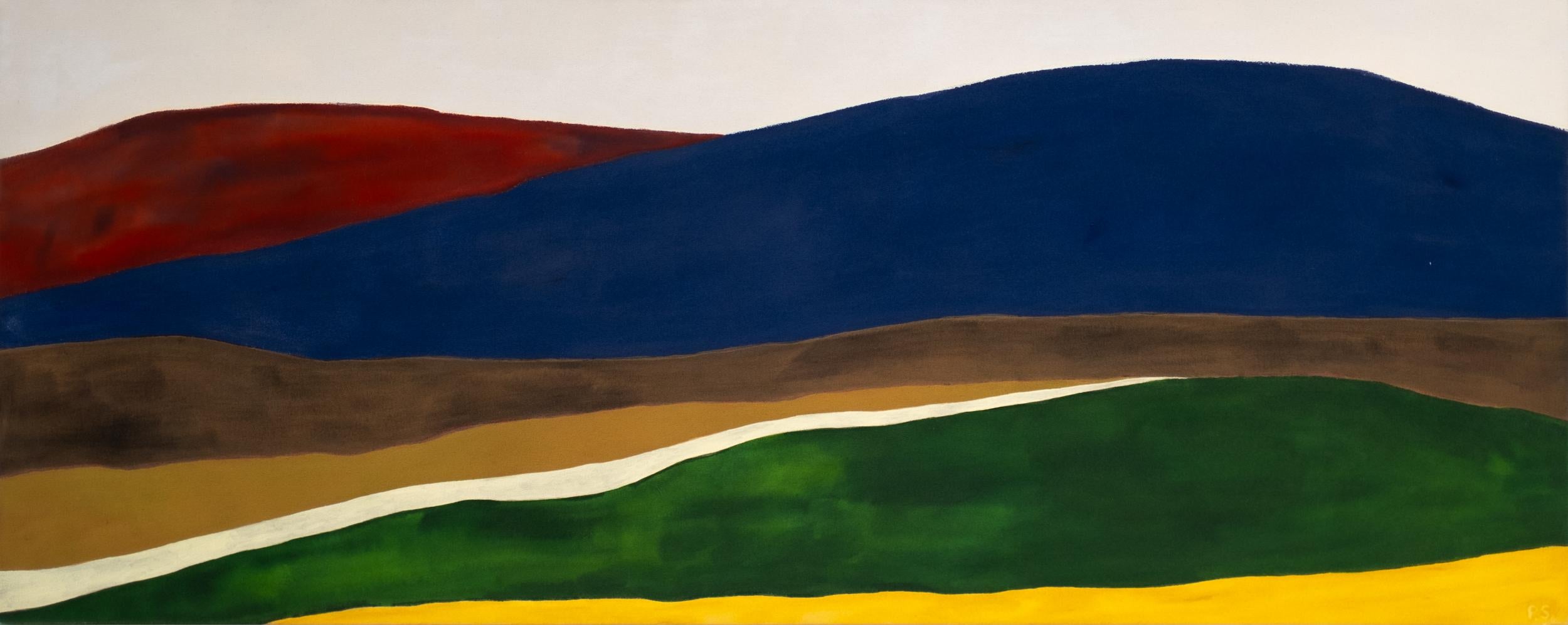 Landscape Painting de Pat Service - Montaña Roja - minimalista, contemporáneo, abstracto, paisaje, acrílico sobre lienzo