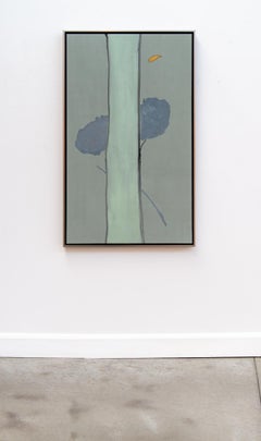Sentinel - tall, minimalist, abstracted forest, acrylic on canvas