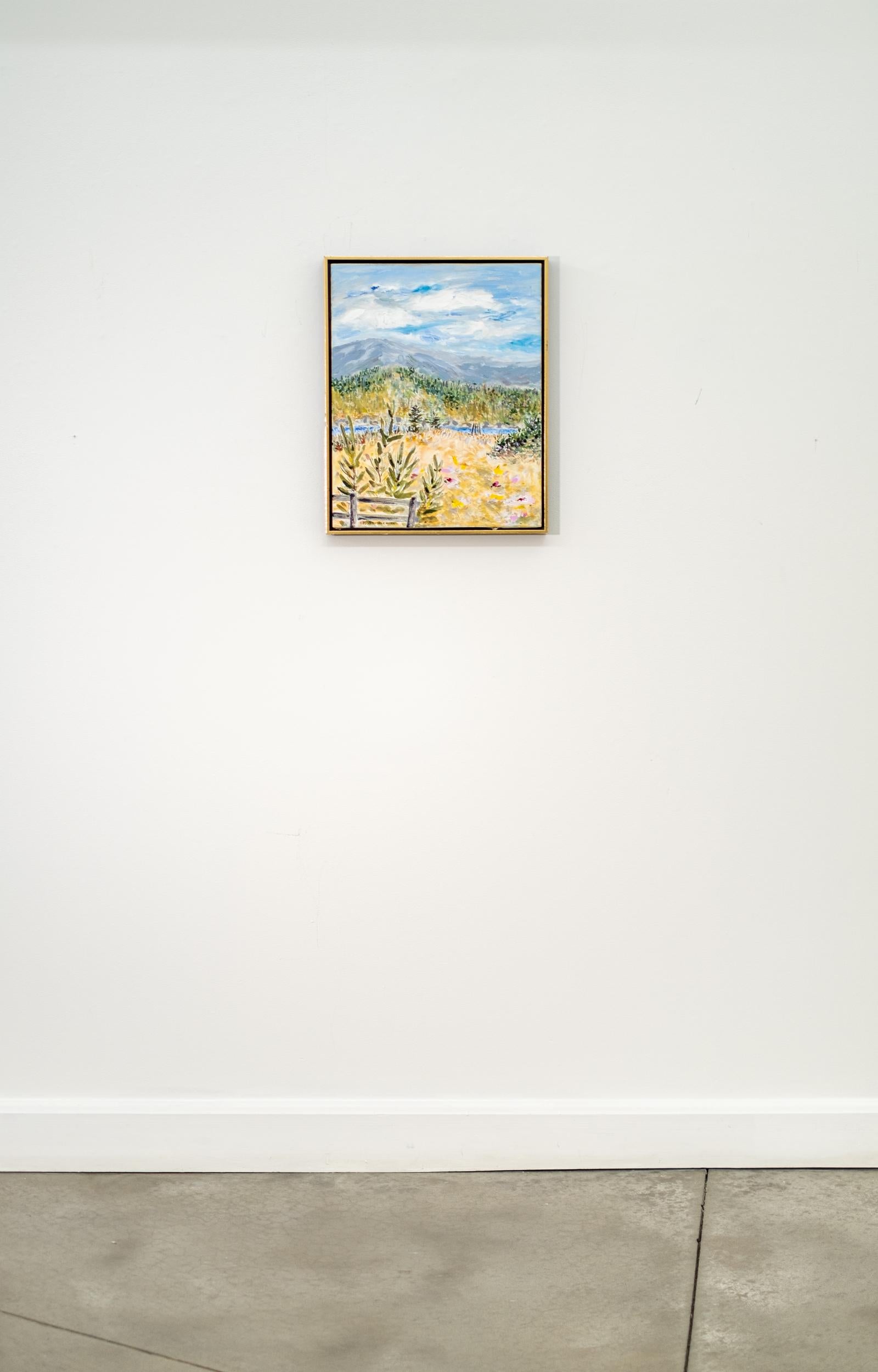 Small Surprise - contemporary, landscape, acrylic and charcoal on canvas - Contemporary Painting by Pat Service