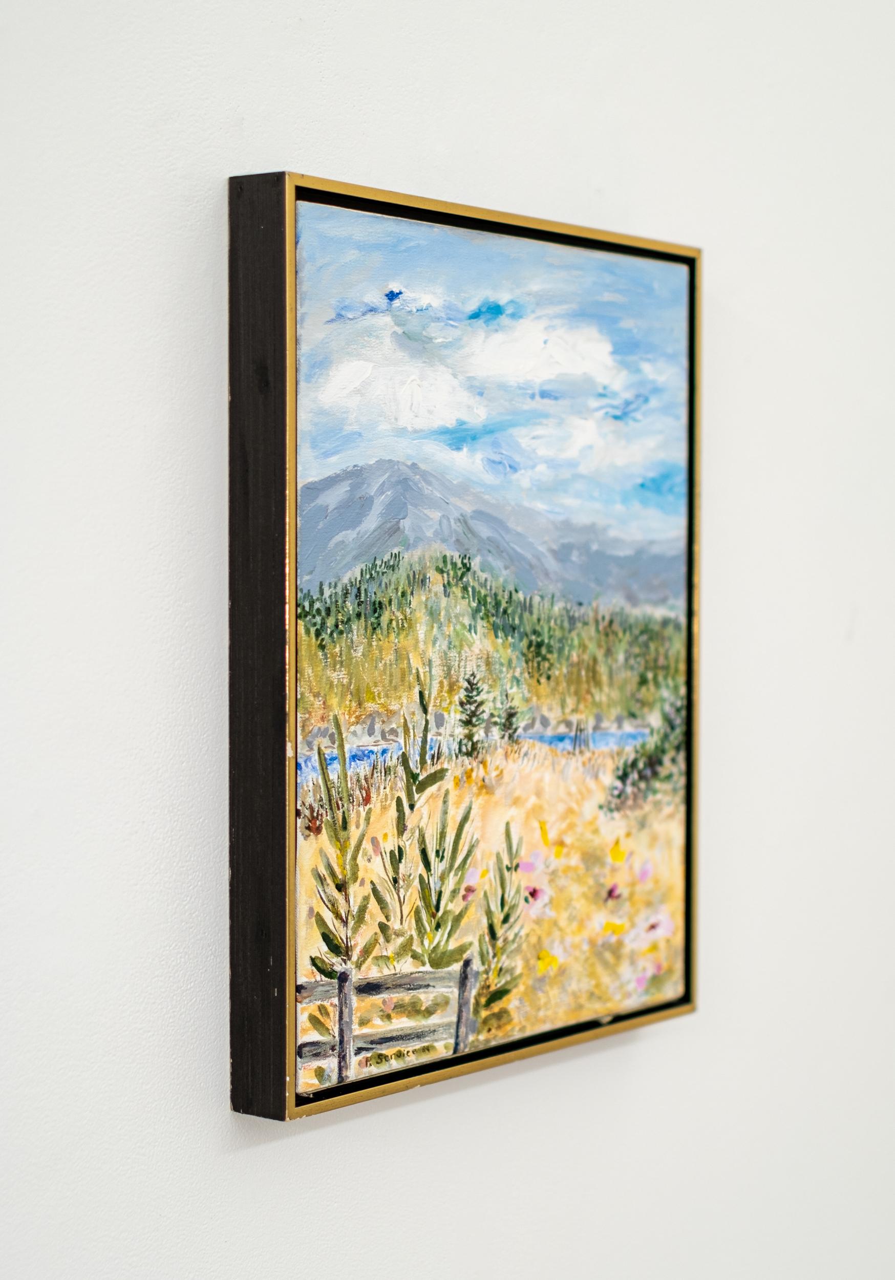 This landscape painting of mountains, rivers and forests is by Pat Service.

A Canadian artist, Pat Service, is highly regarded as one of our finest landscape painters. During a career that spans decades, the prolific artist has embraced many