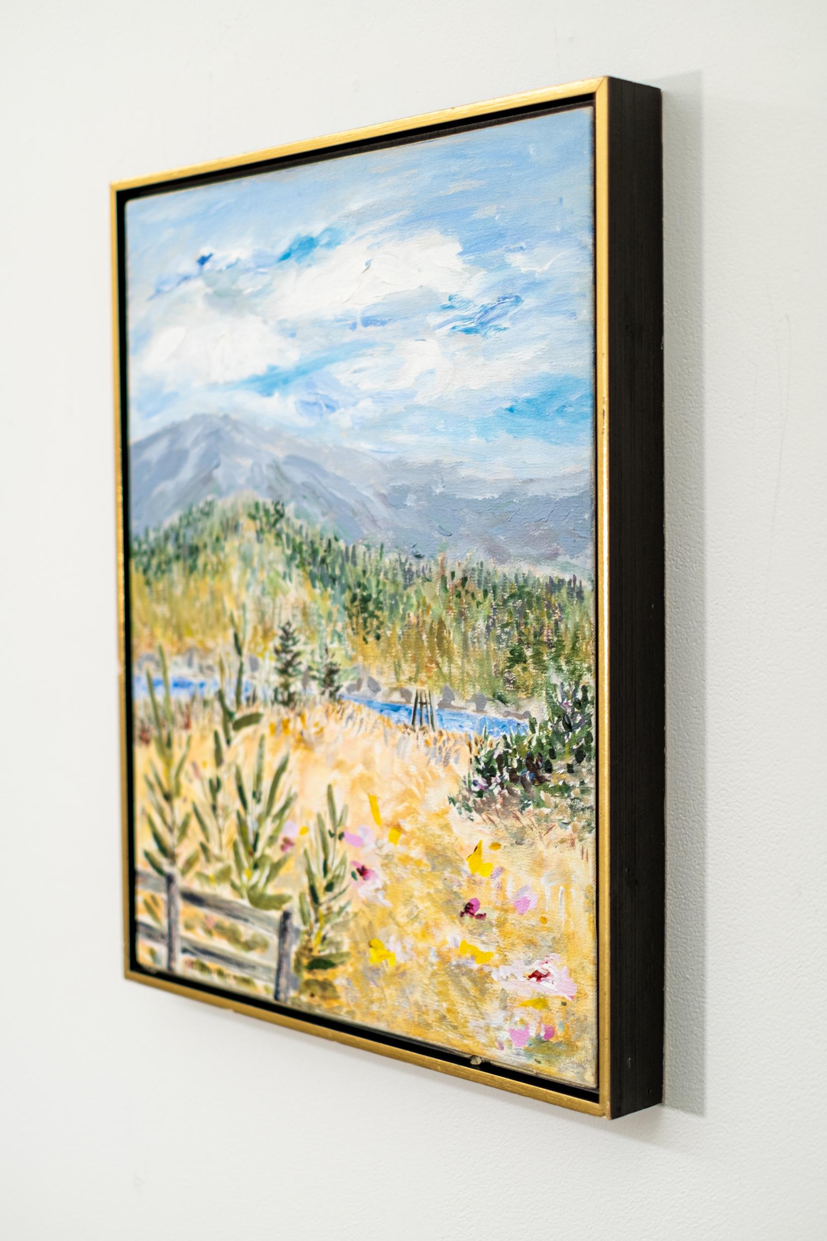 Small Surprise - contemporary, landscape, acrylic and charcoal on canvas For Sale 1