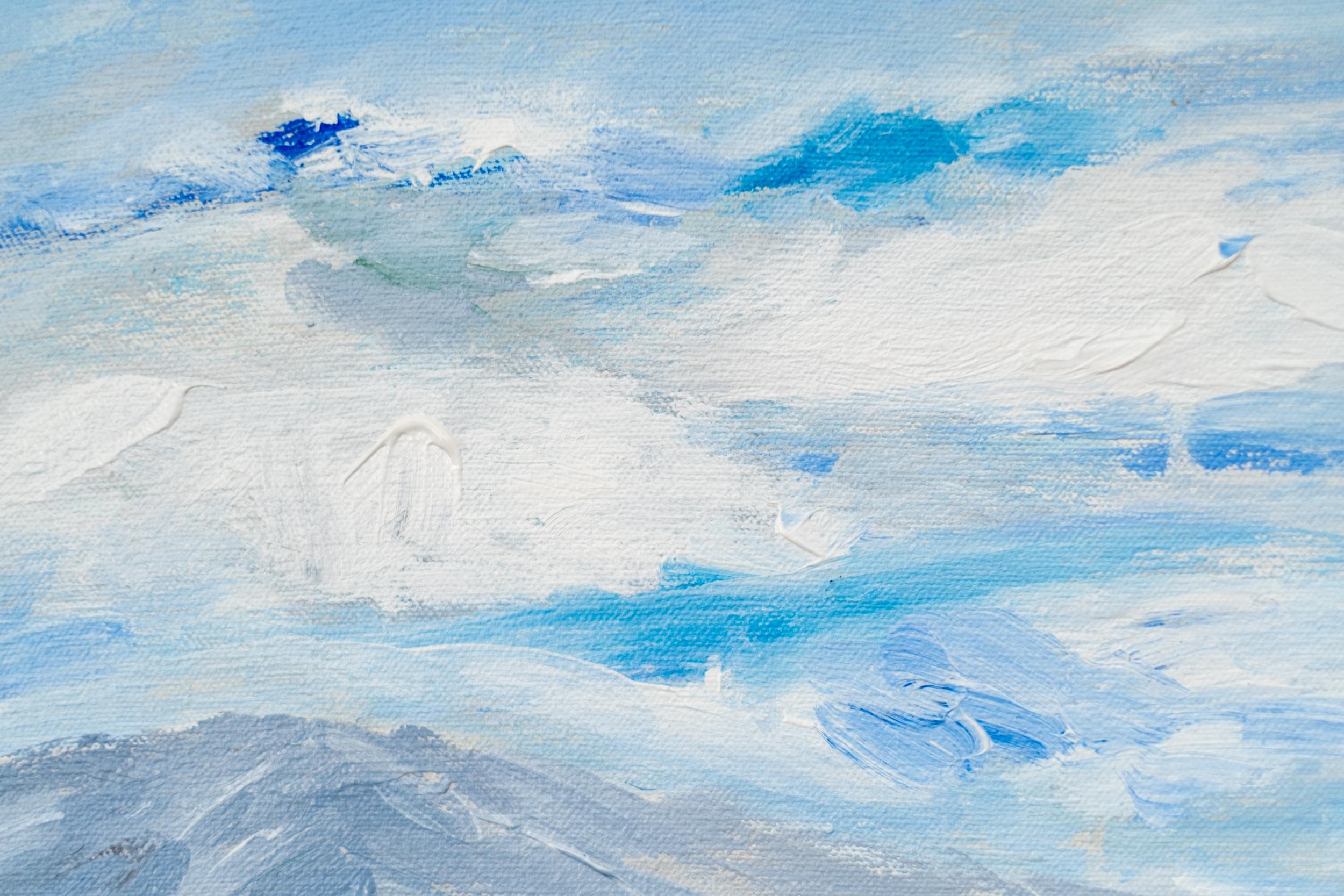 Small Surprise - contemporary, landscape, acrylic and charcoal on canvas For Sale 6