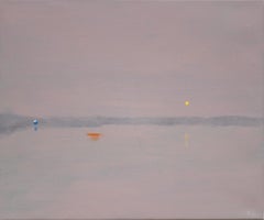 Still Lake - Dusky - Minimalist Oil Painting on Canvas, Circa 2005
