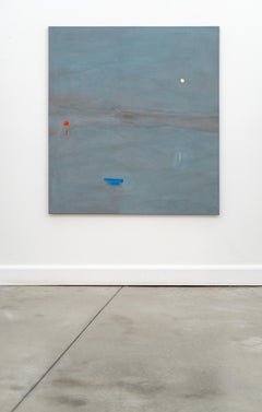Still Lake - Interval - Minimalist Landscape Painting, Acrylic on Canvas