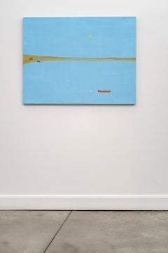 Still Lake - Novena - Minimalist Abstract Landscape Painting, Acrylic on Canvas