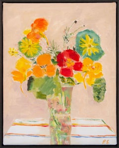 Summer Flowers - contemporary, floral still life, acrylic and oil on canvas