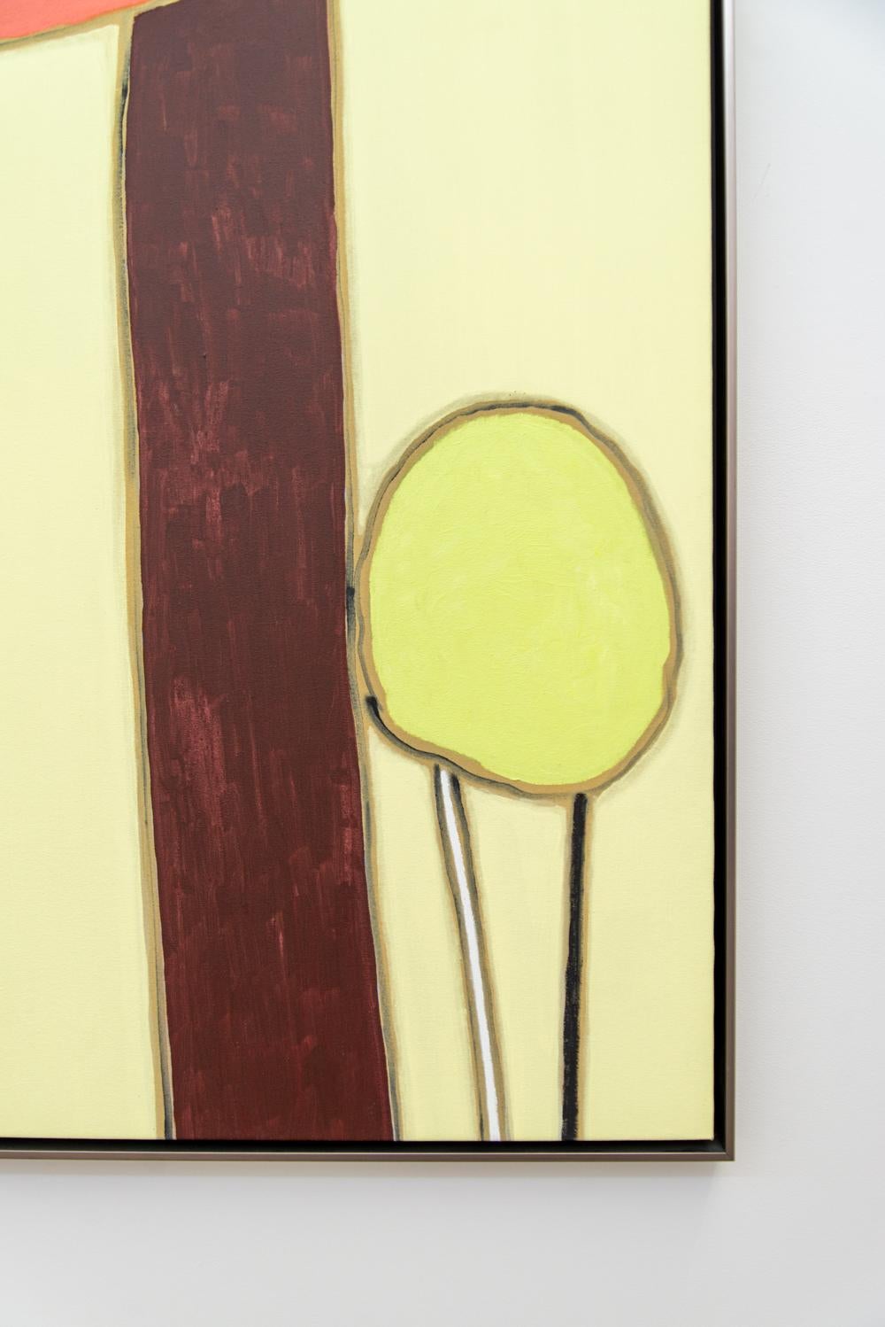 Threesome - haut, coloré, minimaliste, abstrait, acrylique sur toile - Abstrait Painting par Pat Service