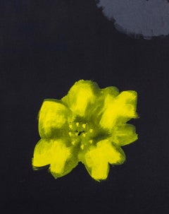 Tumbleweed - sombre, expressif, minimaliste, fleurs abstraites, acrylique sur toile