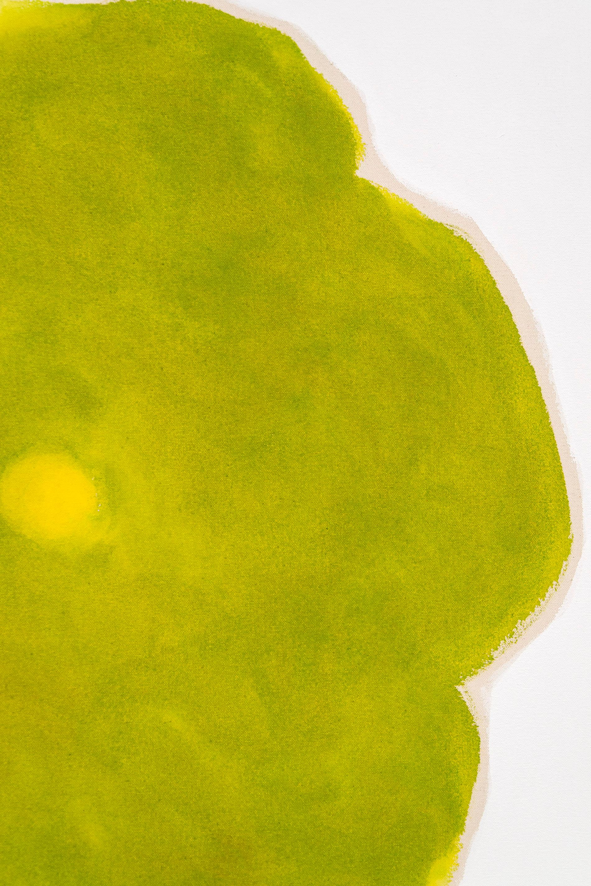 Pat Service ha dipinto fiori nel corso della sua lunga carriera. Qui, un singolo fiore in uno splendido celeste e giallo riempie la tela. Ricordando Andy Warhol, i fiori dell'artista di Vancouver sono ridotti all'essenziale: forme semplici senza