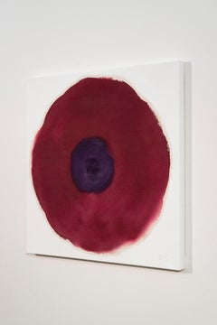 Coquelicot en velours coloré, expressif, minimal, floral abstrait, acrylique sur toile