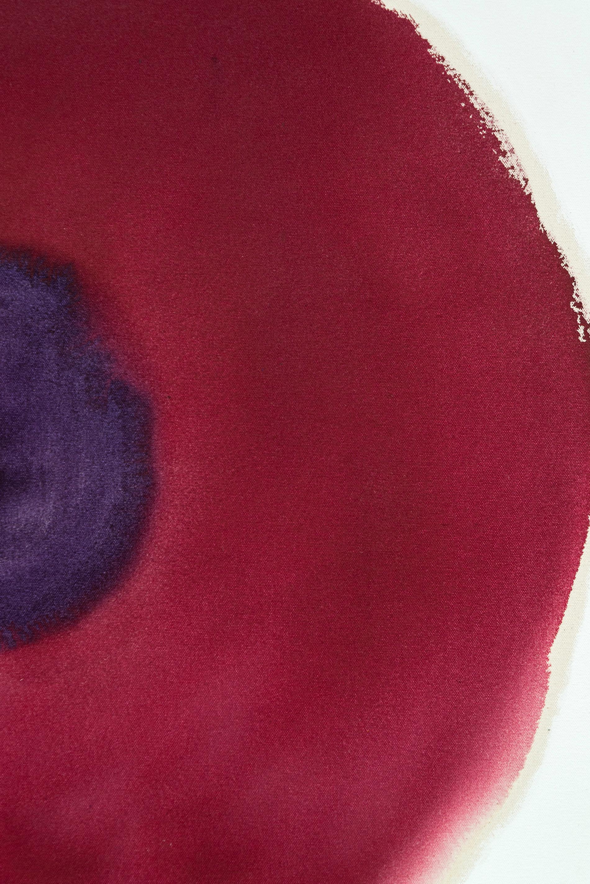 Samt Mohnblumen - farbenfroher, ausdrucksstarker, minimalistischer, abstrakter Blumen, Acryl auf Leinwand (Rot), Still-Life Painting, von Pat Service
