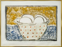 Bowl with Eggs - Watercolor Still Life, Contemporary, Circa 1980s