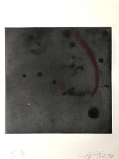 Comet, Outer Space Dark Series Aquatint Etching Color Abstract Expressionist