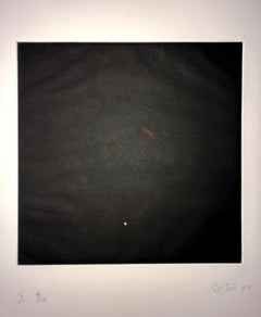 Comet, Outer Space Dark Series Aquatint Etching Color Abstract Expressionist