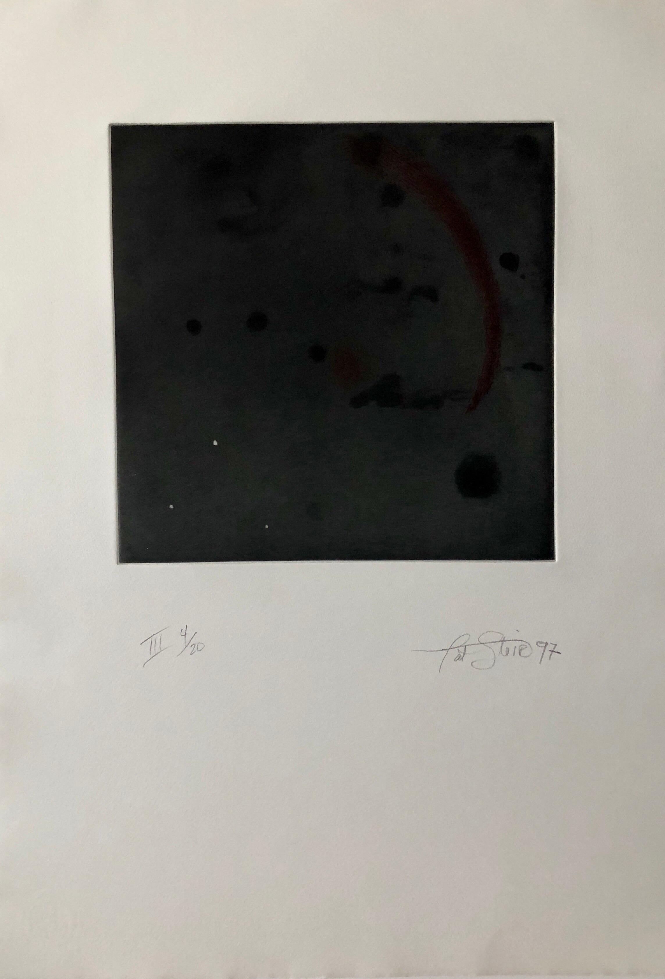 Comet, Outer Space Dark Series Aquatinte Etching Color Abstract Expressionist  - Expressionnisme abstrait Print par Pat Steir