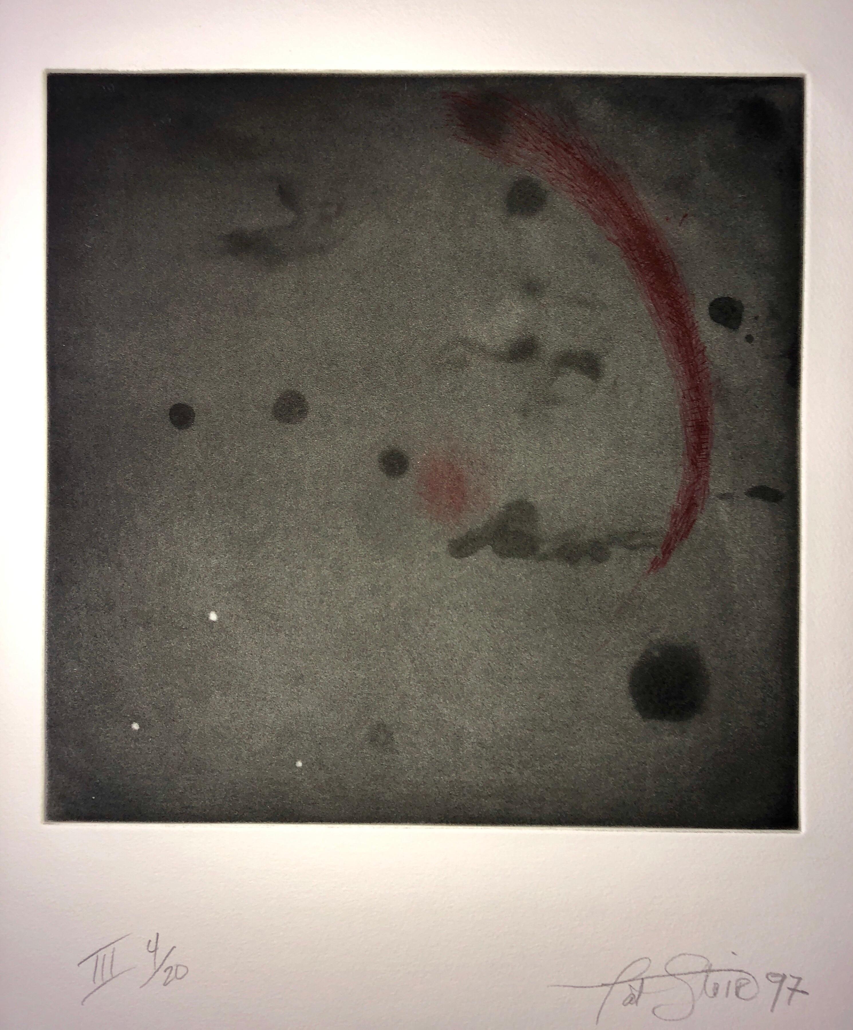 Print Pat Steir - Comet, Outer Space Dark Series Aquatinte Etching Color Abstract Expressionist