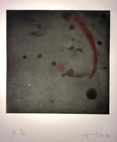 Comet, Outer Space Dark Series Aquatint Etching Color Abstract Expressionist