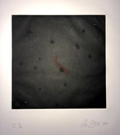 Comet, Outer Space Dark Series Aquatint Etching Color Abstract Expressionist