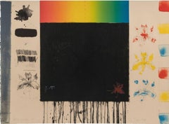 Hazme rodar un arco iris, litografía abstracta en color, firmada y numerada IV de V pruebas
