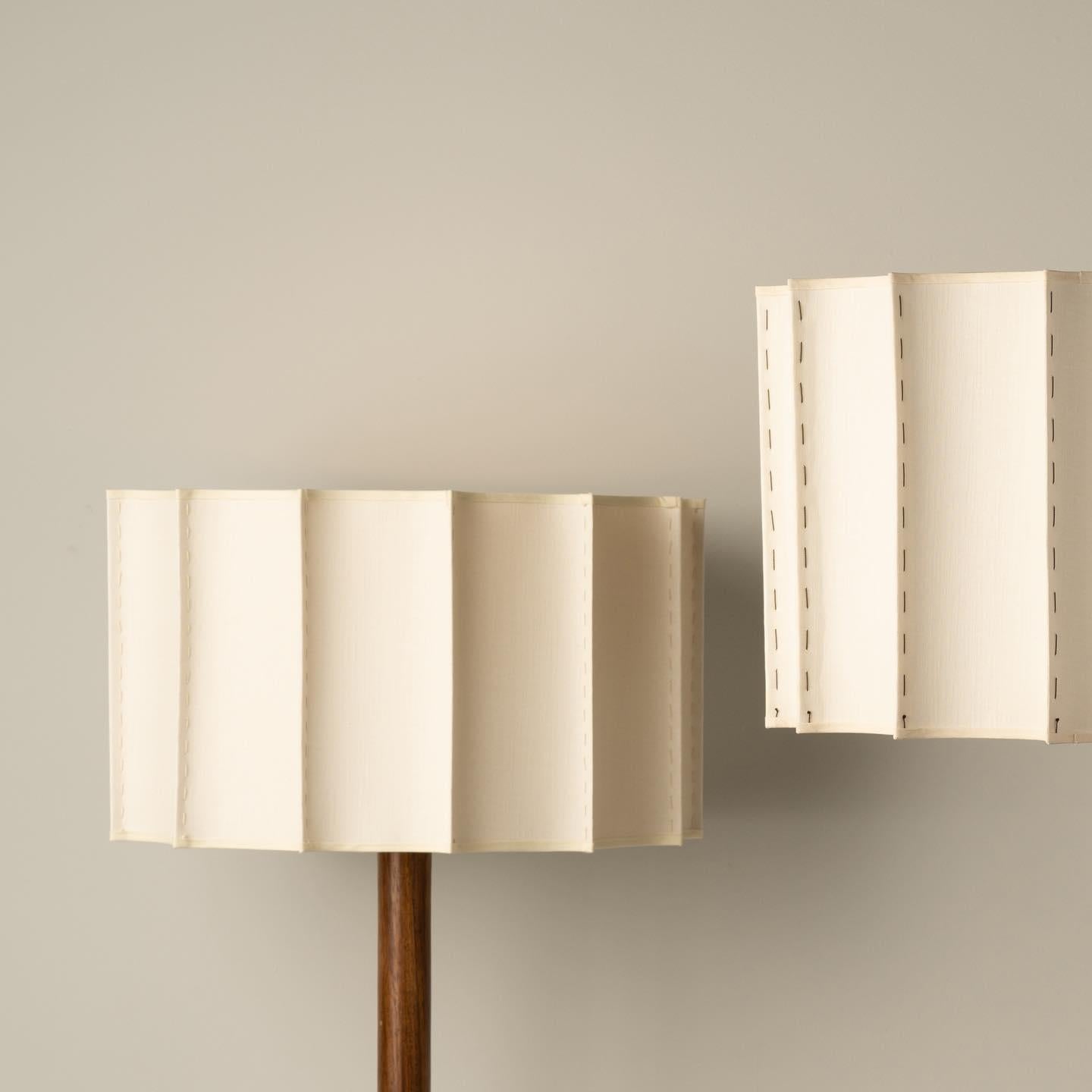 Post-Modern Small Elephant Leg Parota Wood Lamp with Fabric Shade by Isabel Moncada For Sale