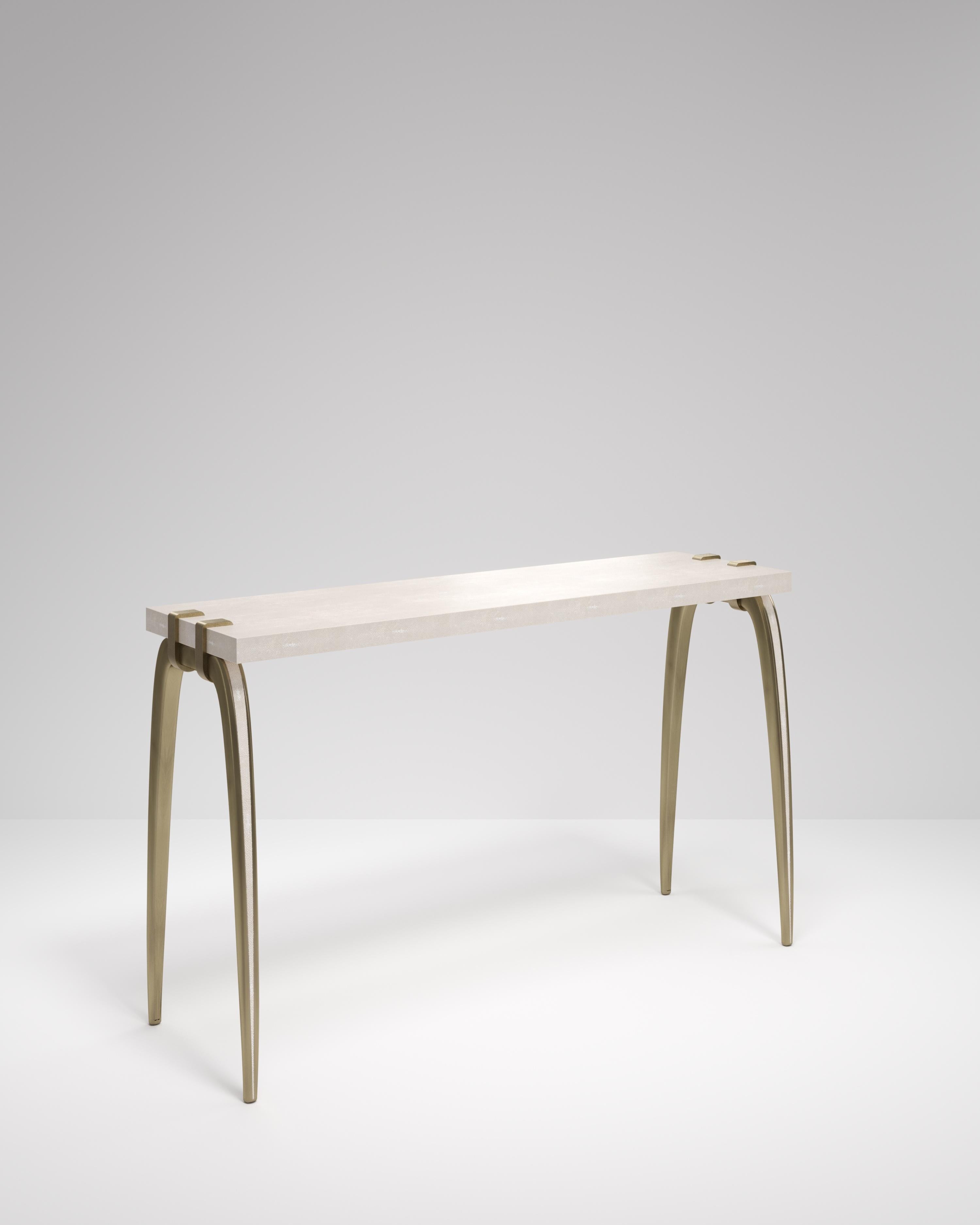 Table console Patagonia avec dtails en bronze-patina et laiton de R&Y Augousti en vente 8