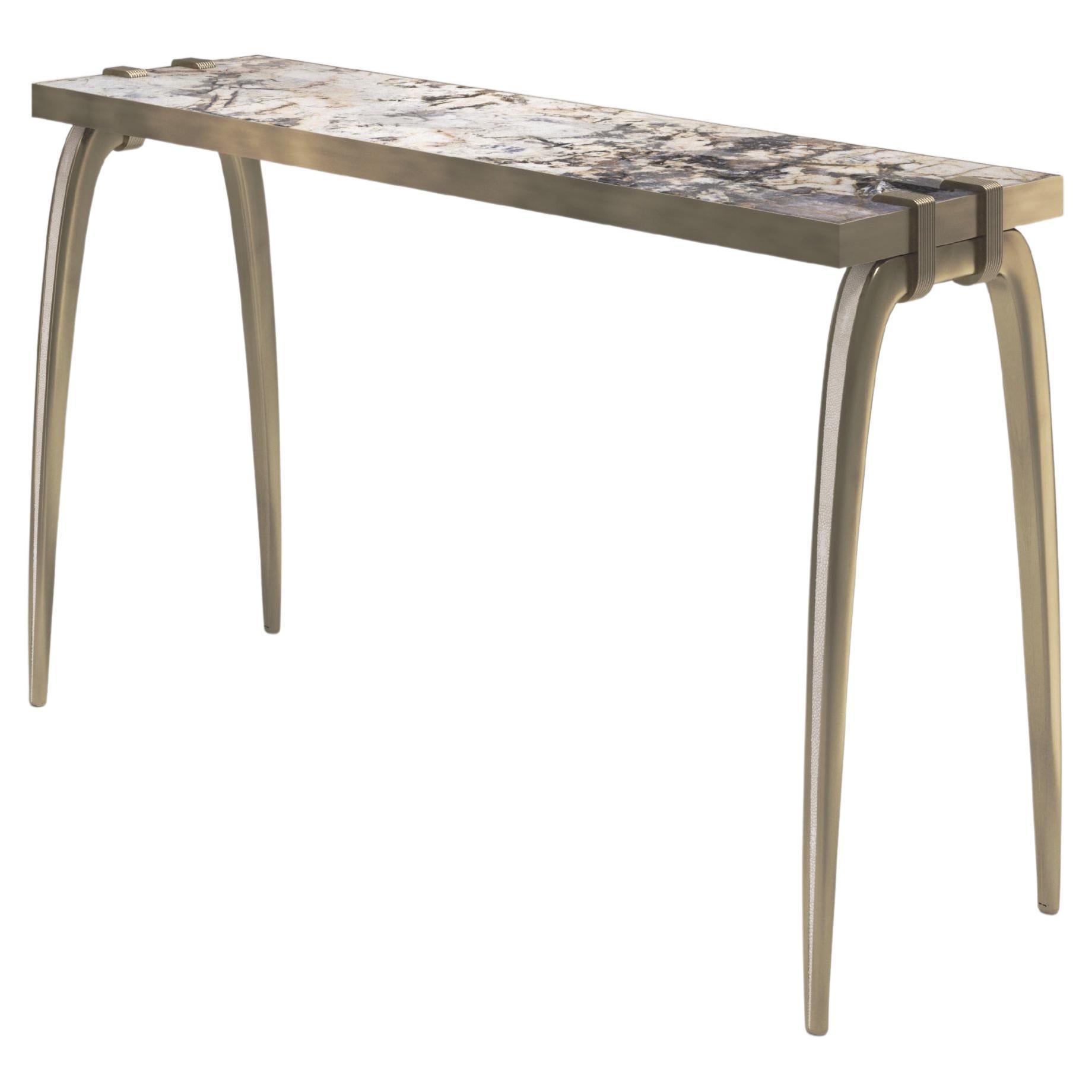 Table console Patagonia avec dtails en bronze-patina et laiton de R&Y Augousti en vente