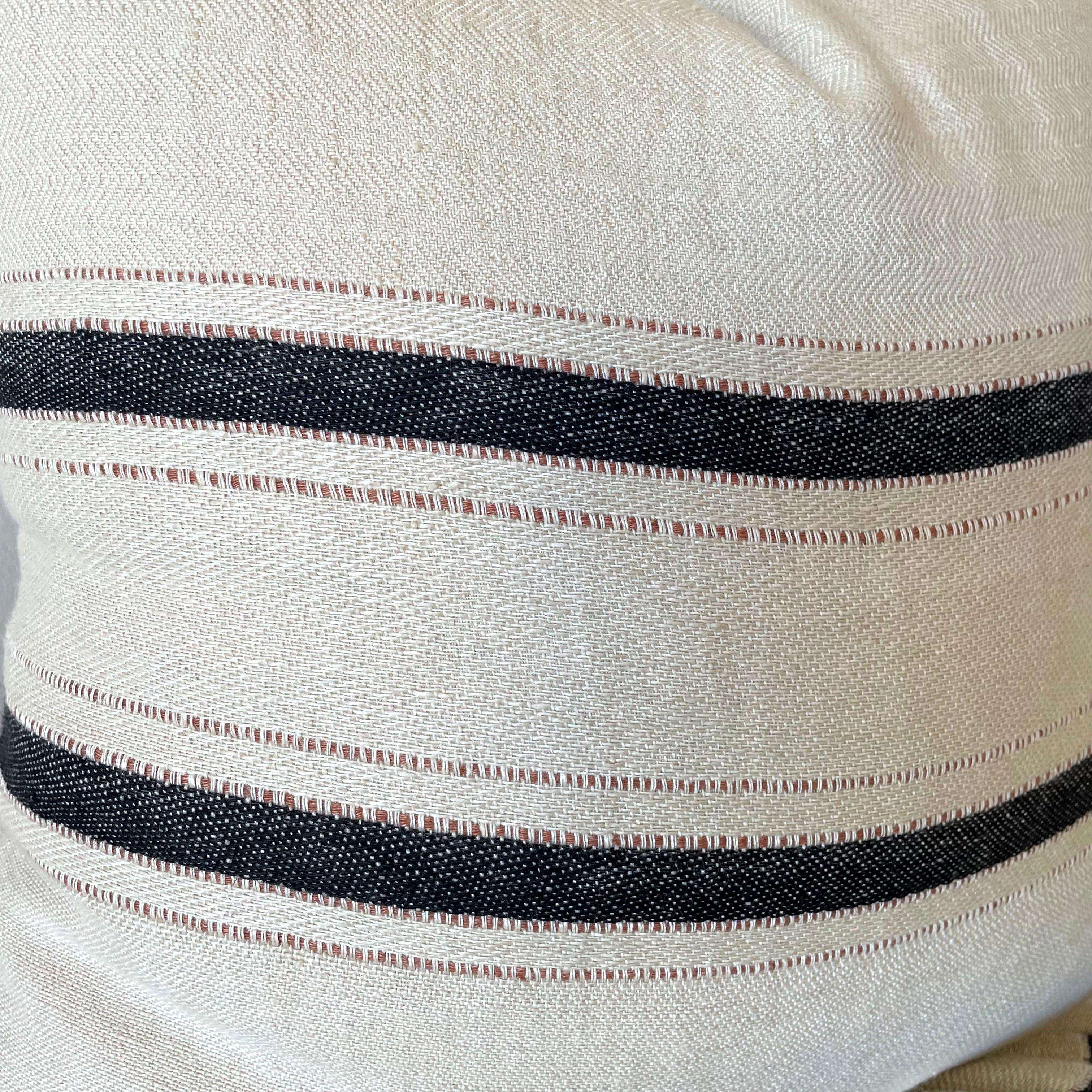 Linen Patagonia Stripe Pillow For Sale