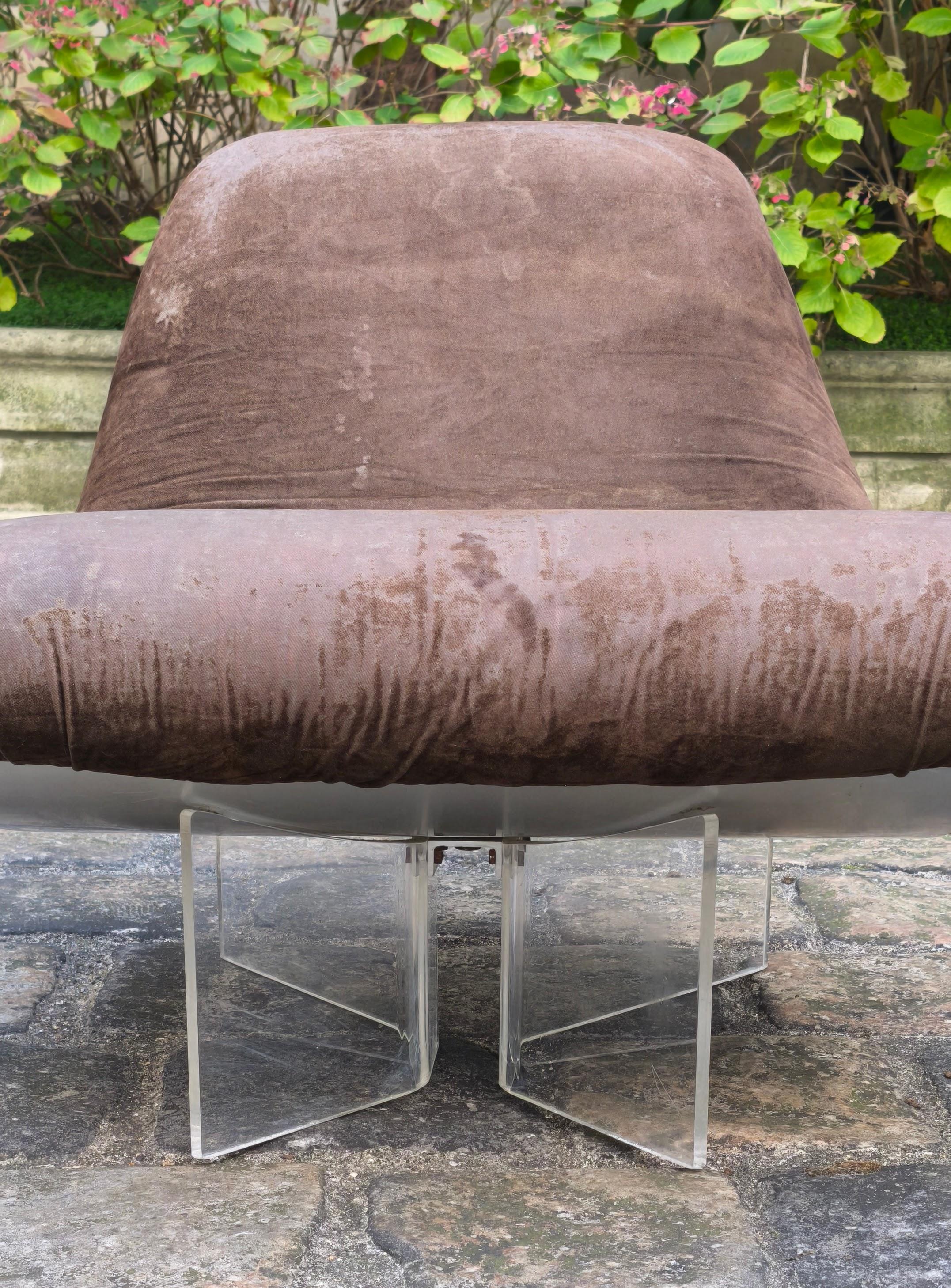 Patate armchair in altuglas, aluminum and fabric by Pierre Vandel - 70 s, France For Sale 5