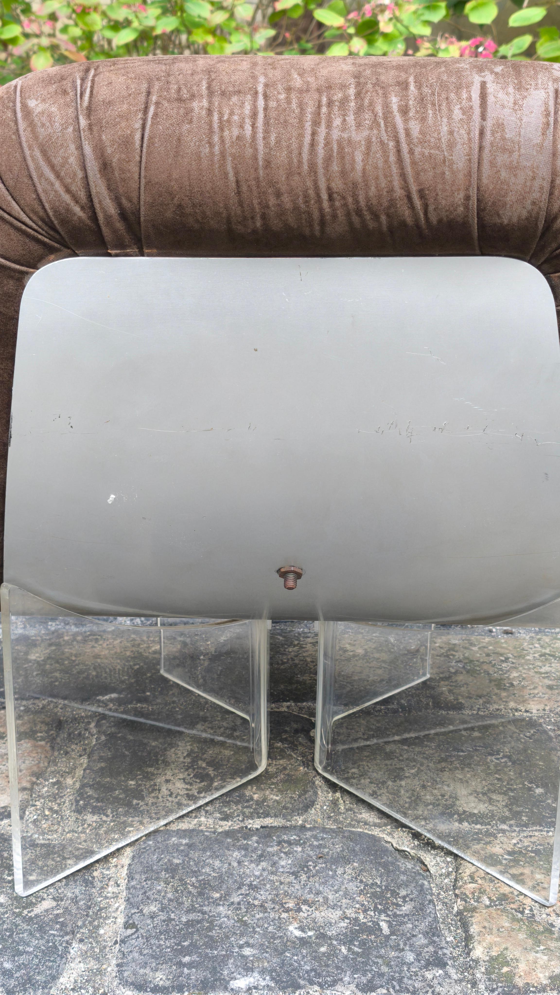 Patate armchair in altuglas, aluminum and fabric by Pierre Vandel - 70 s, France For Sale 8