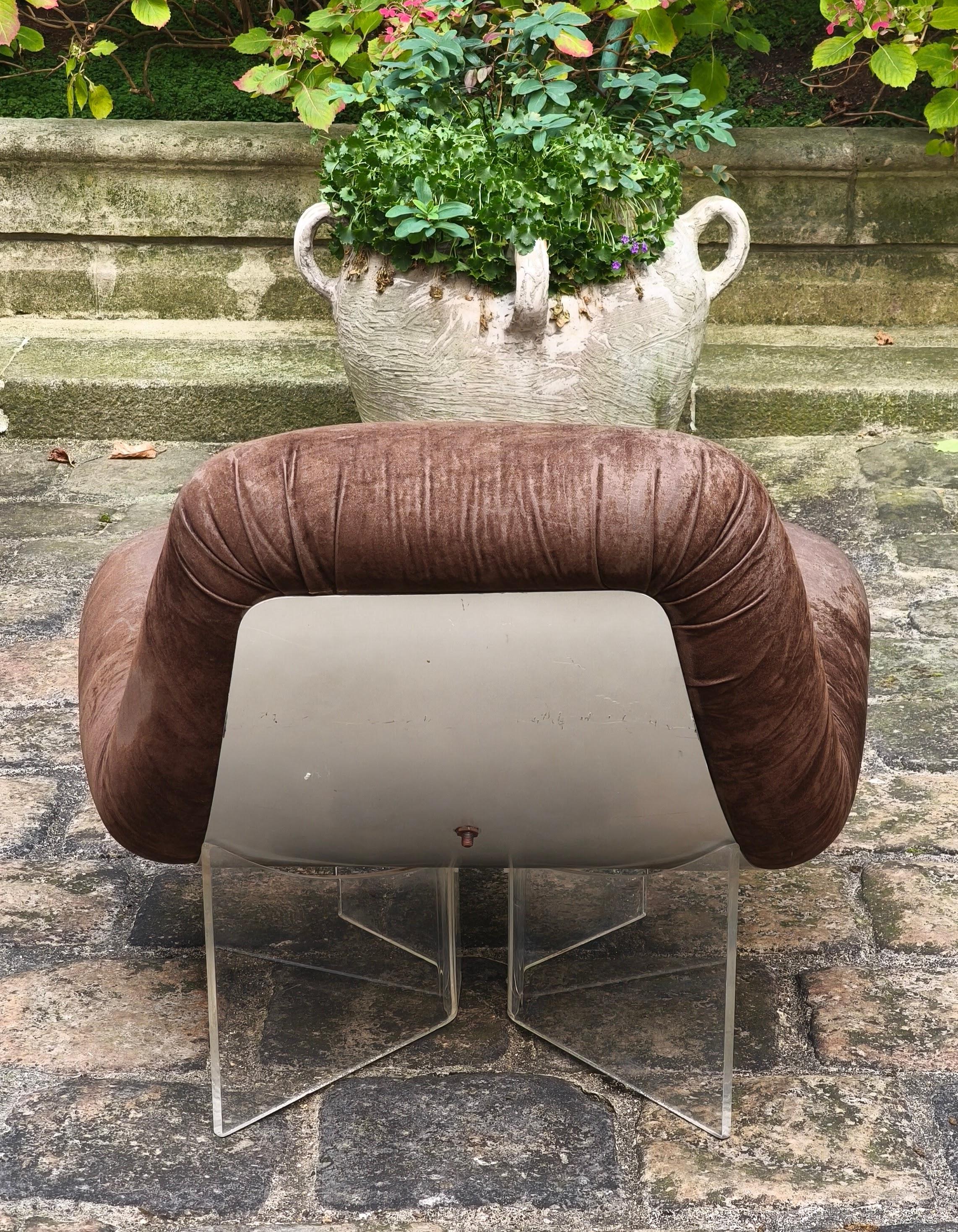 Patate armchair in altuglas, aluminum and fabric by Pierre Vandel - 70 s, France For Sale 12