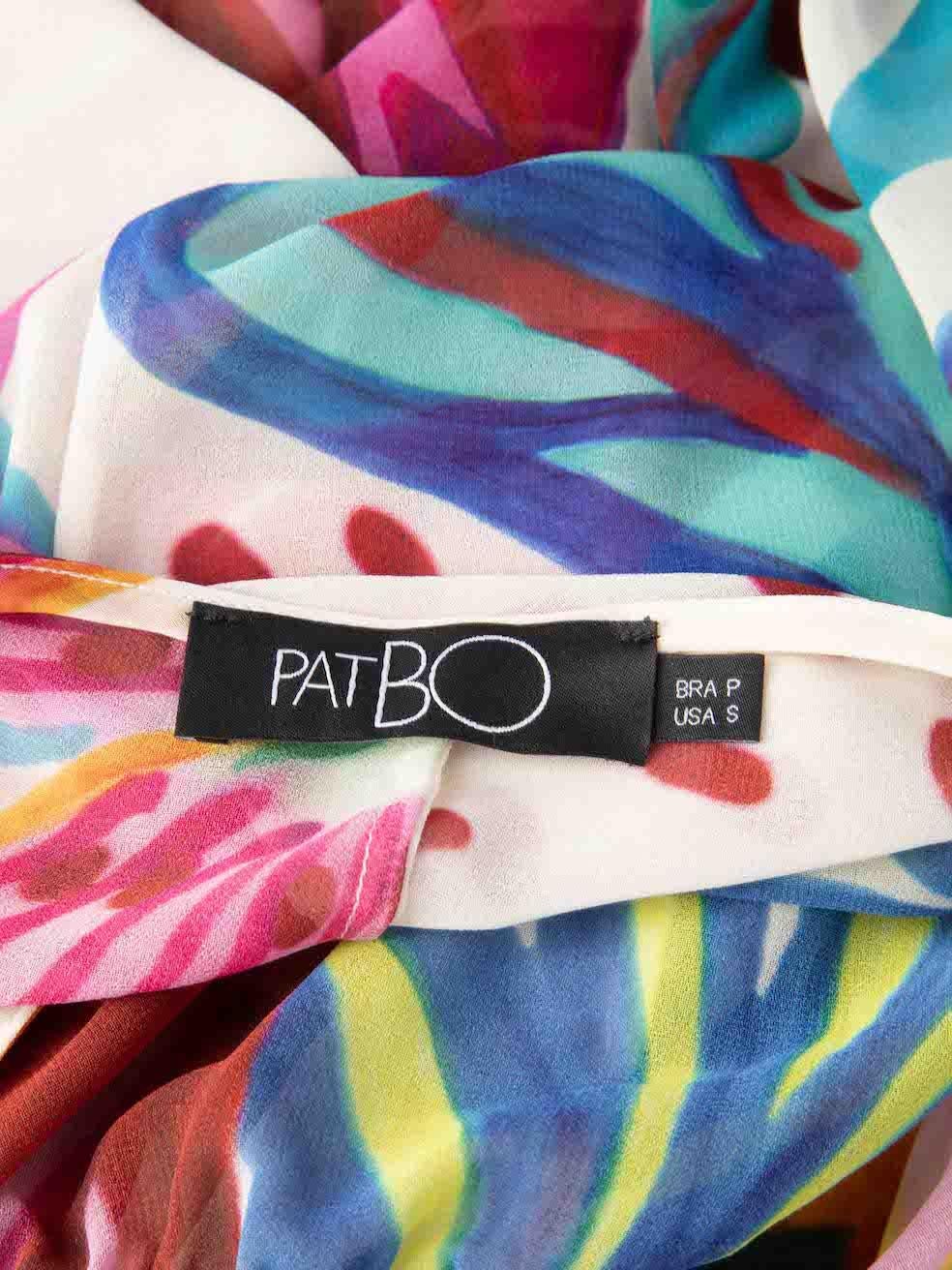 PatBO Abstraktes durchsichtiges Maxi-Deckel-Kleid mit abstraktem Druck Größe S Damen im Angebot