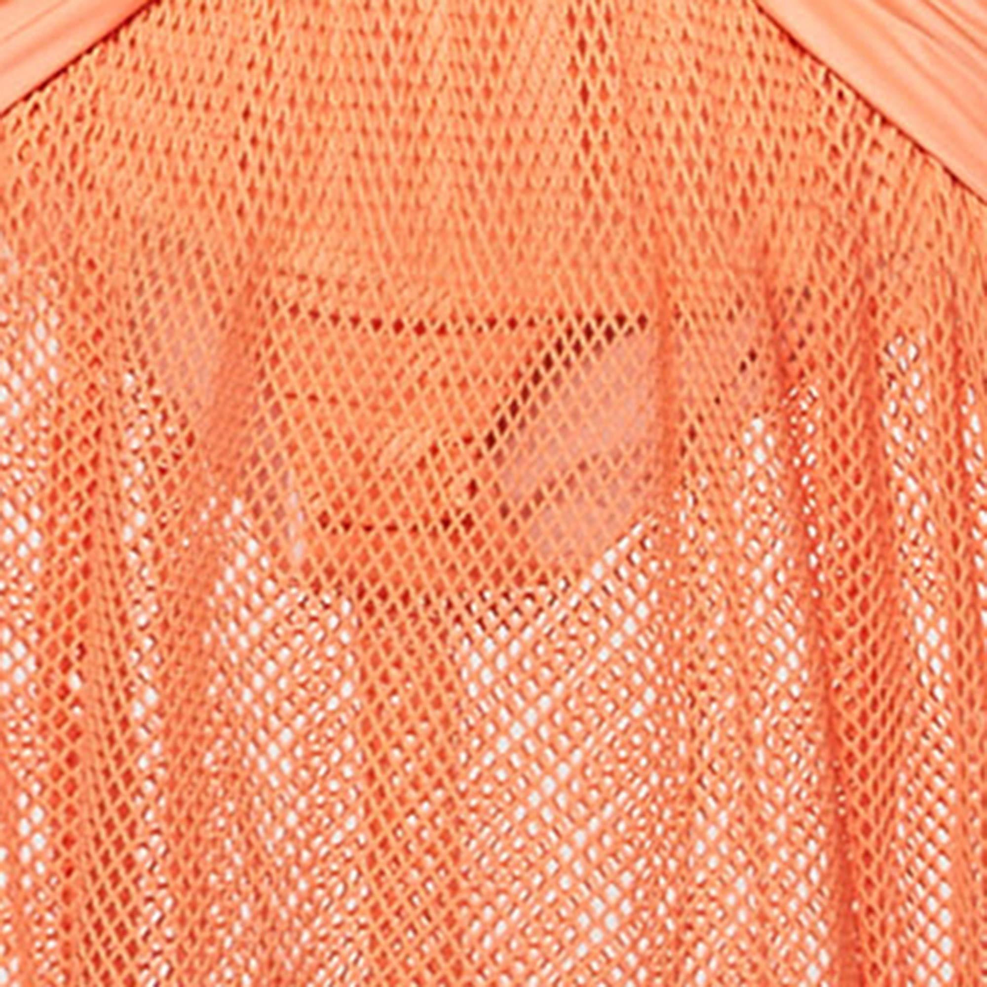 Orange Patbo rose corail en maille et jersey avec découpes transparentes, taille L
