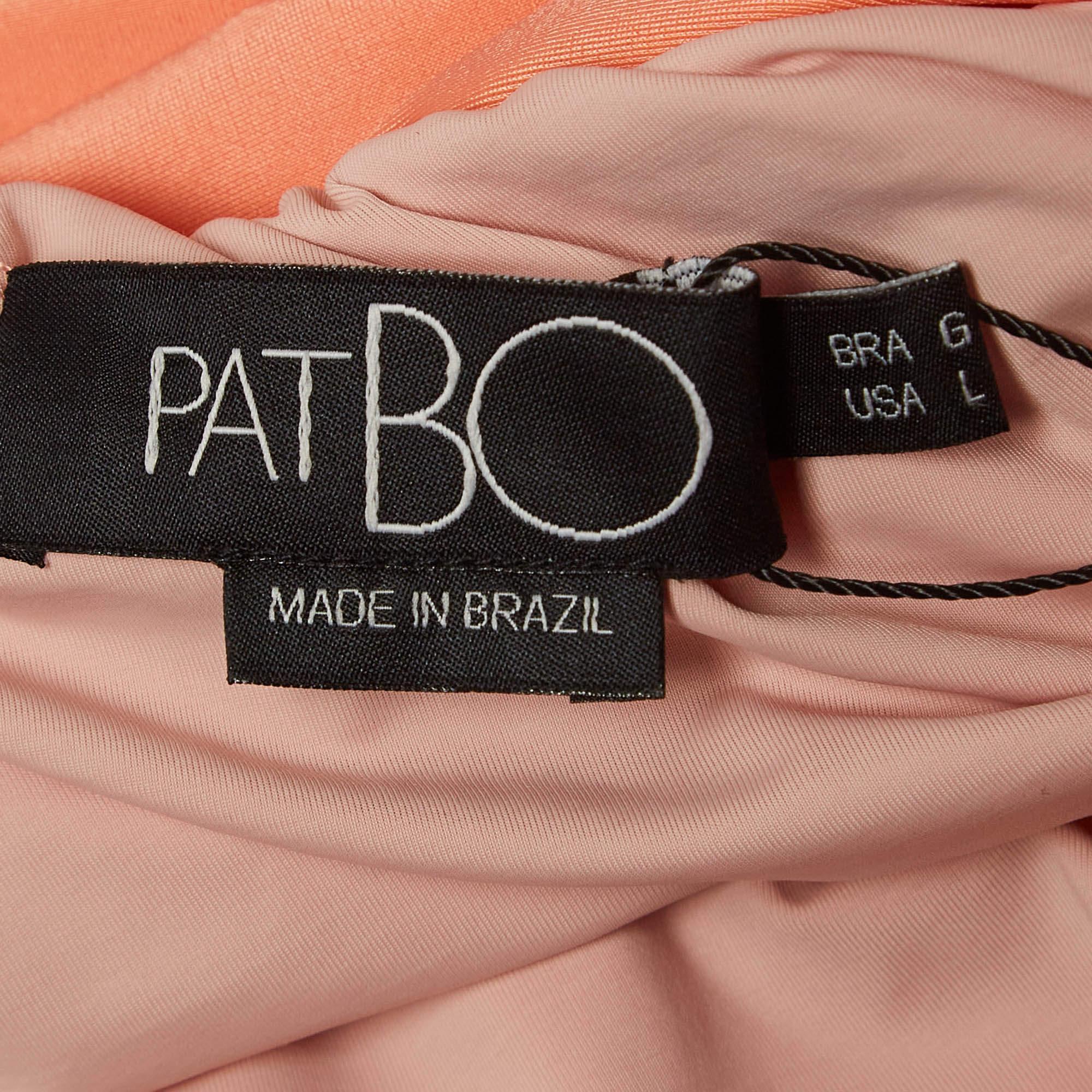 Patbo rose corail en maille et jersey avec découpes transparentes, taille L Neuf à Dubai, Al Qouz 2