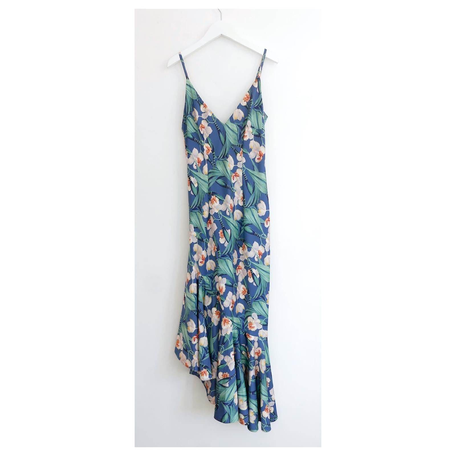 PatBO Floral Print Ruffle Hem Slip In New Condition For Sale In London, GB