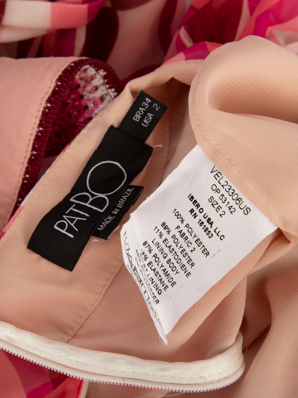 PatBO Pink Abstract Maxi Cut Out Dress Size XS 3