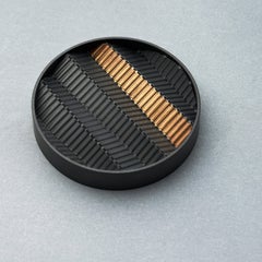 Patch Brooch in Oxidised Sterling Silver and 9ct Yellow Gold by Sheng Zhang