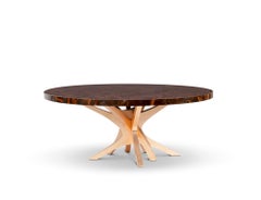 Patch Dining Table - Hand-Crafted Marquetry Ebony, Oak & Gold - Boca do Lobo