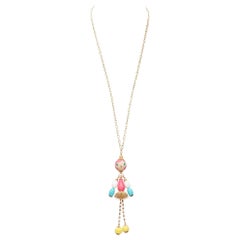 PATCH NYC colourful wood puppet doll charm necklace