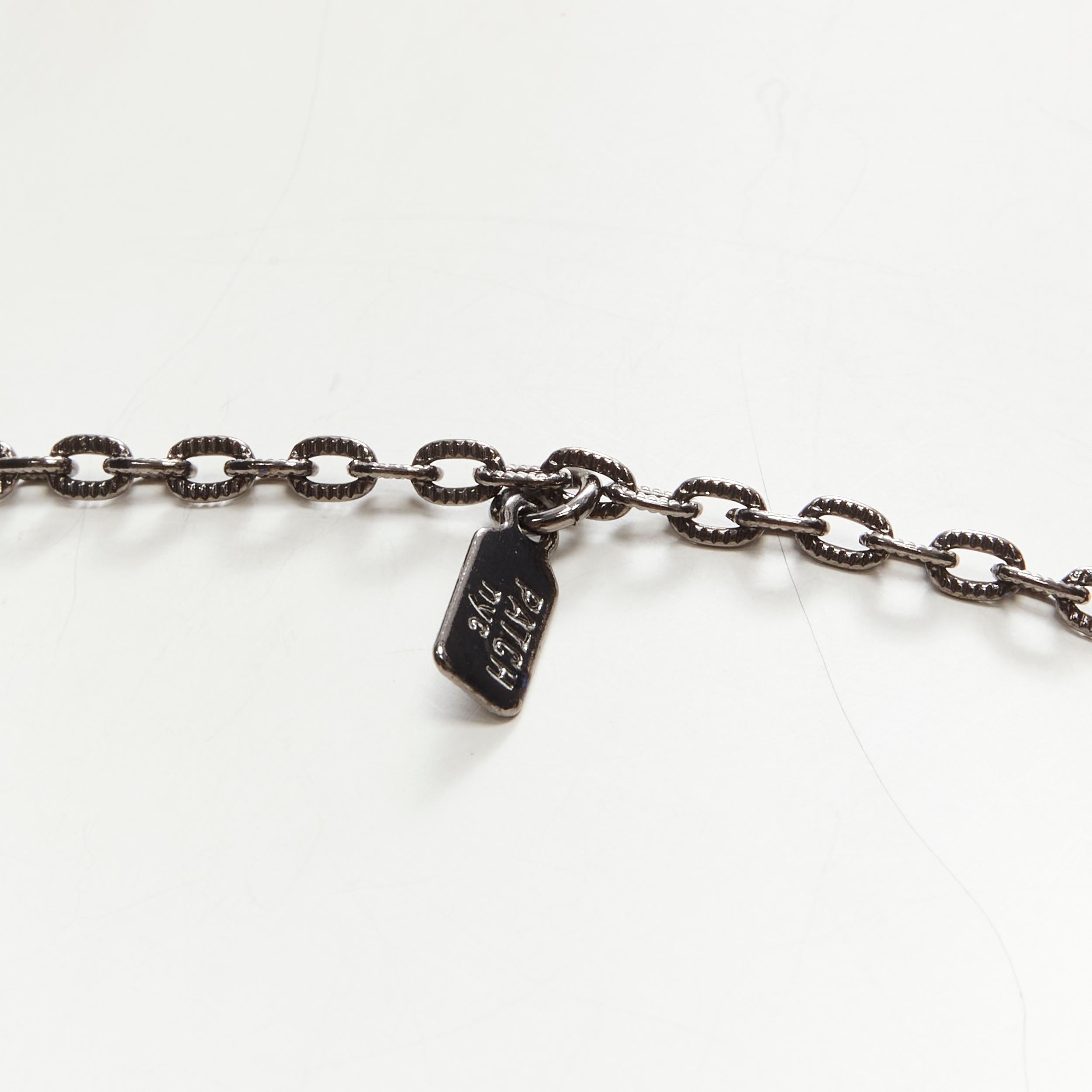 PATCH NYC gunmetal spider bell anchor coin chain charm necklace bracelet 7