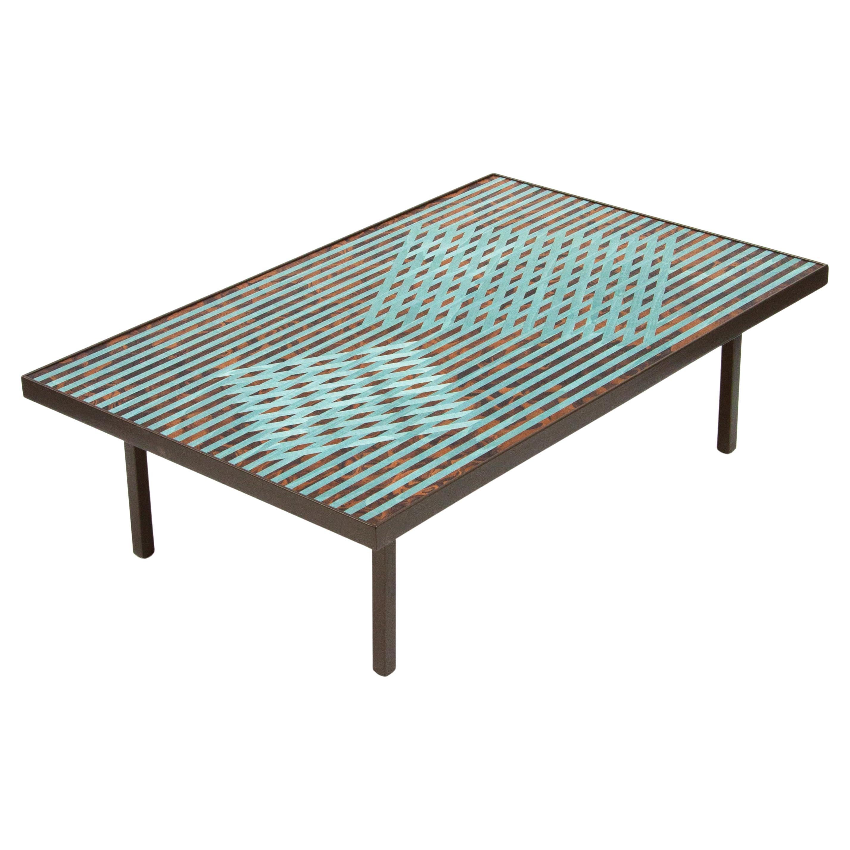 “Patch Petit” Coffee Table by Luis Marie Studio, Contemporary Wood Marquetry For Sale