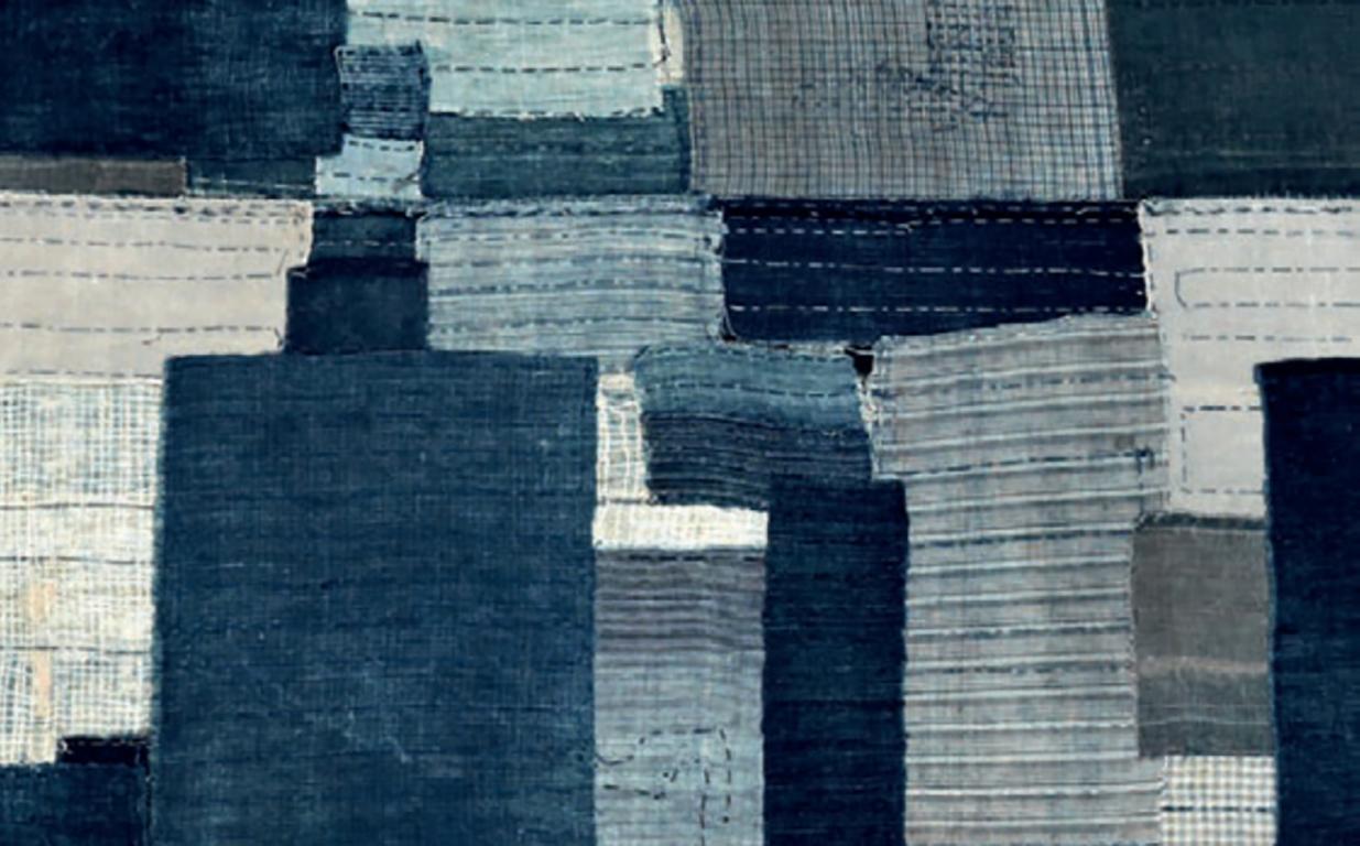 Patched Indigo, Japanese Boro Textile, circa 1850-1900 In Distressed Condition For Sale In London, GB