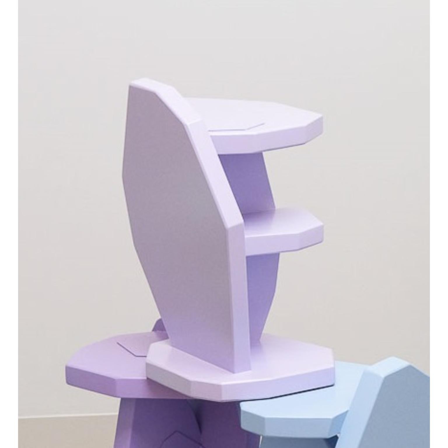 Beistelltisch und Hocker aus lackiertem Birkenfurnier und Aluminium von Jacob Egeberg (Postmoderne) im Angebot