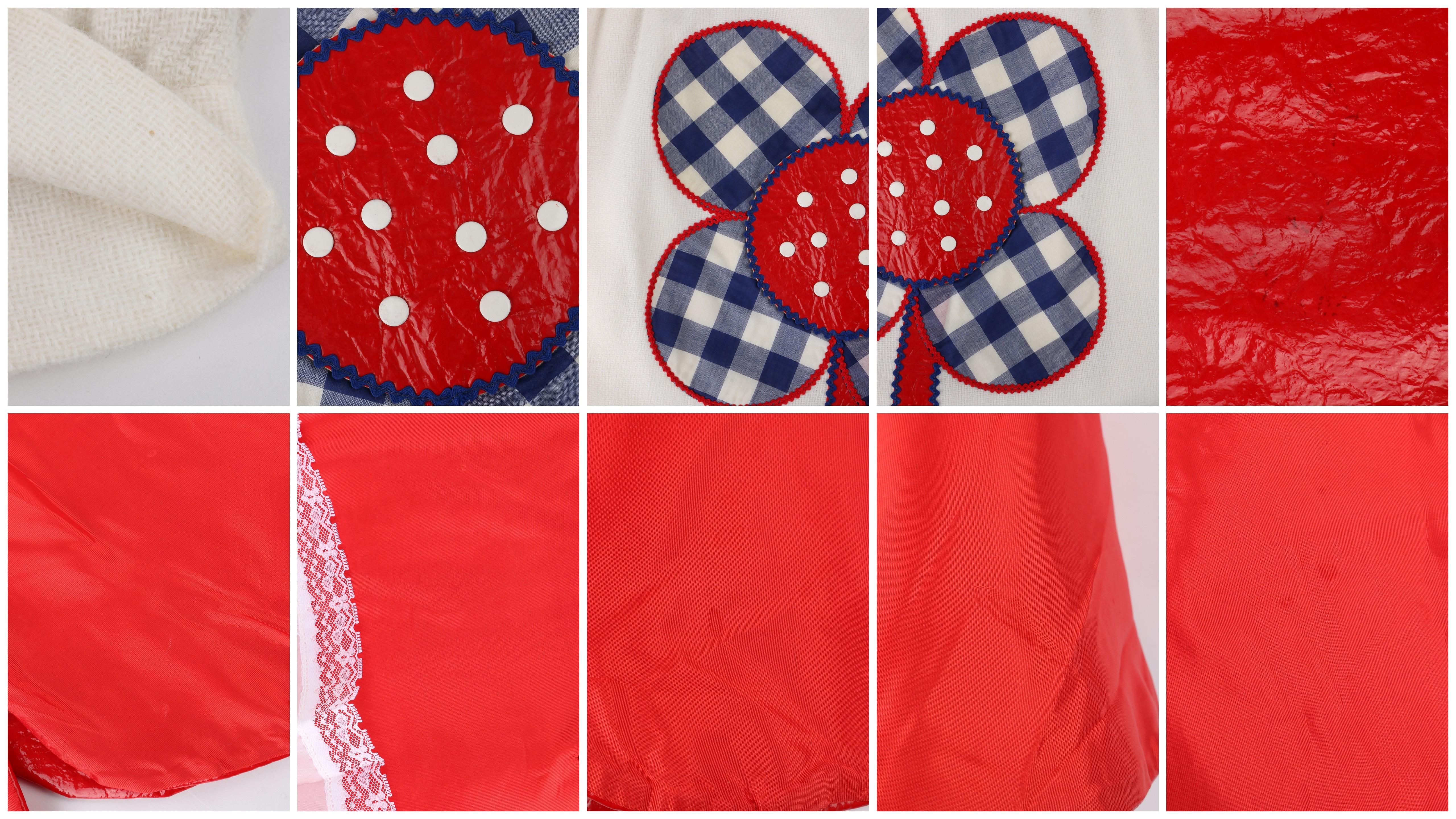 PATCHES ST LOUIS c.1970’s 3 Pc Red White Blue Gingham Floral Top Skirt Belt Set For Sale 5