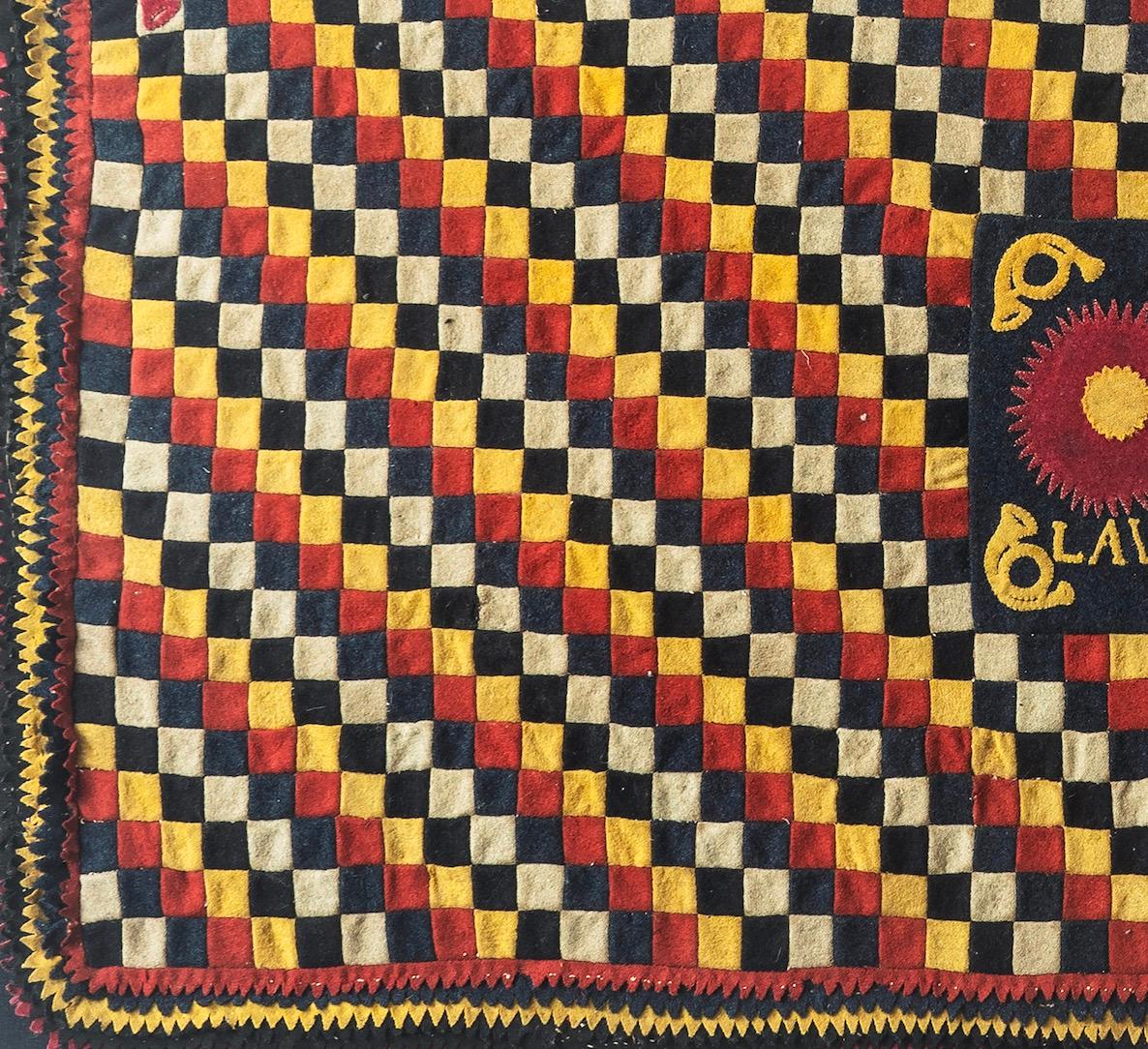 Patchwork-Armee-Stoff aus Militäruniform/Kriegerzeit- Steppdecken, Frankreich 1866 (Französisch) im Angebot