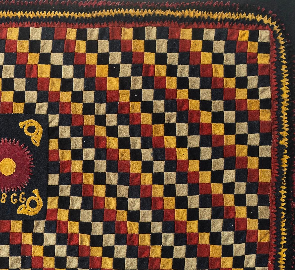 Patchwork-Armee-Stoff aus Militäruniform/Kriegerzeit- Steppdecken, Frankreich 1866 (18. Jahrhundert und früher) im Angebot