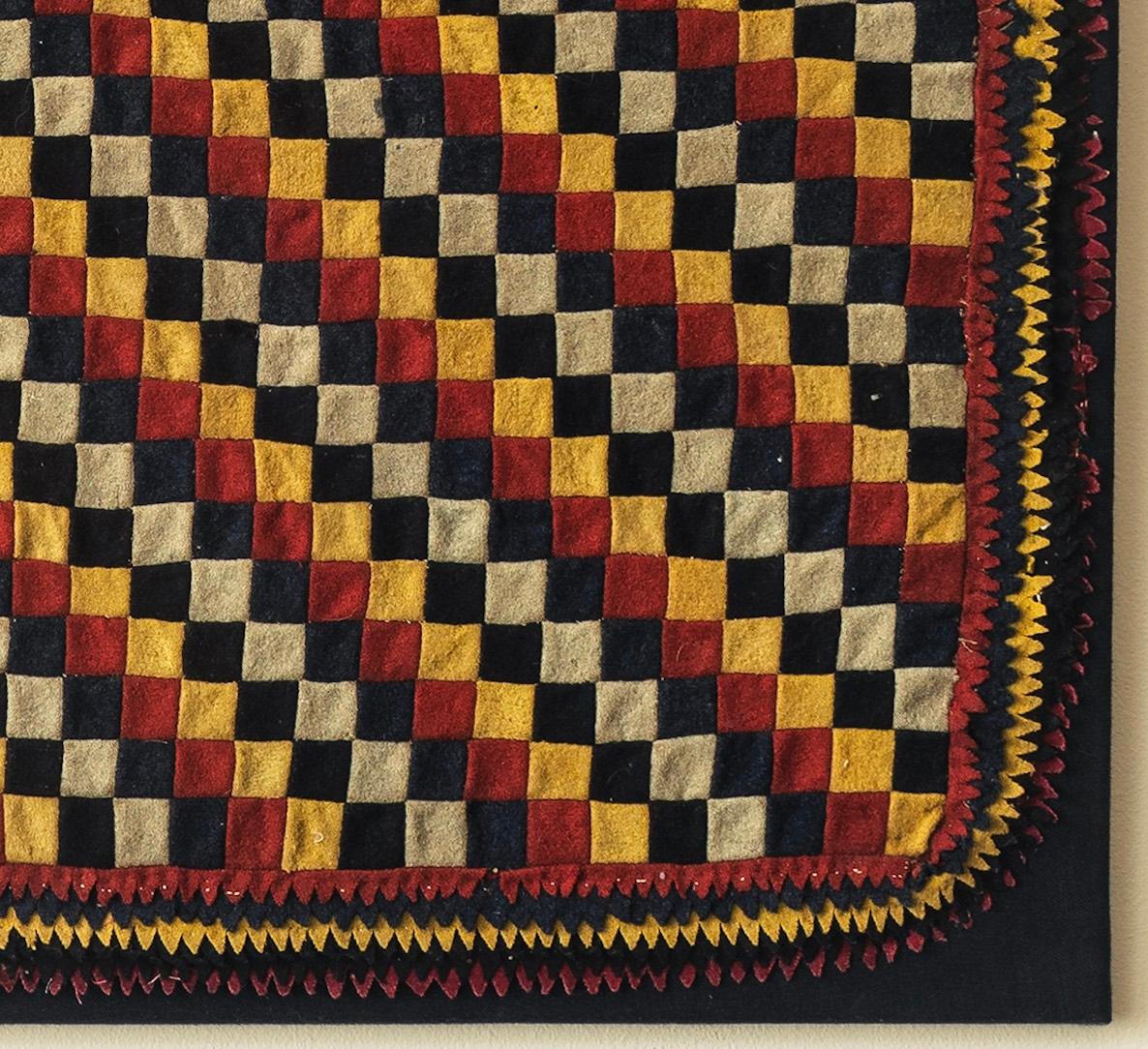Patchwork-Armee-Stoff aus Militäruniform/Kriegerzeit- Steppdecken, Frankreich 1866 im Angebot 1
