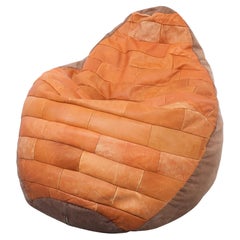 Patchwork Bean Bag Cognac color attrib  De Sede  1970s