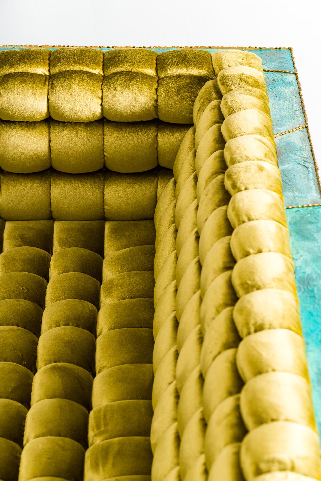Settee en laiton patchwork, États-Unis en vente 5