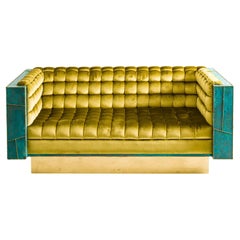 Patchwork Brass Settee, USA