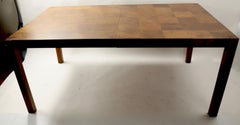 Patchwork Burl Parsons Dining Table in the style of Baughman